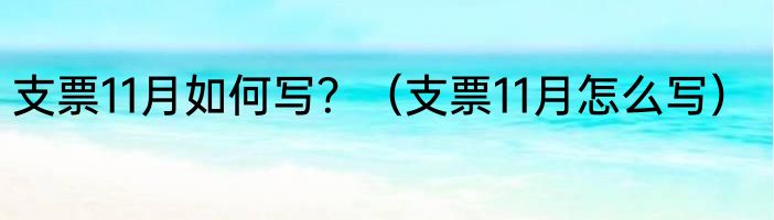 支票11月如何写？（支票11月怎么写）