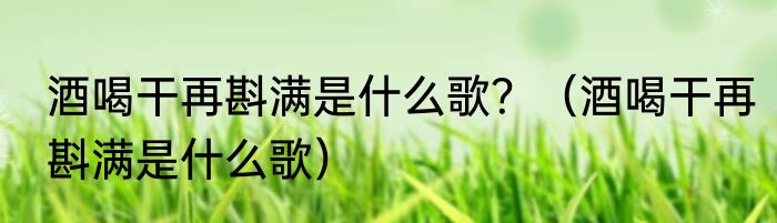 酒喝干再斟满是什么歌？（酒喝干再斟满是什么歌）