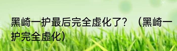 黑崎一护最后完全虚化了？（黑崎一护完全虚化）