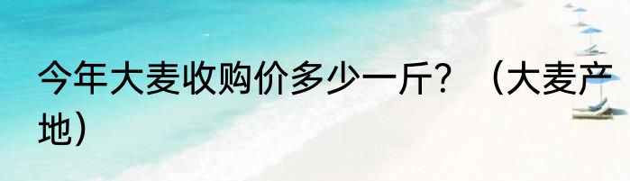 今年大麦收购价多少一斤？（大麦产地）