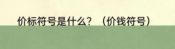 价标符号是什么？（价钱符号）