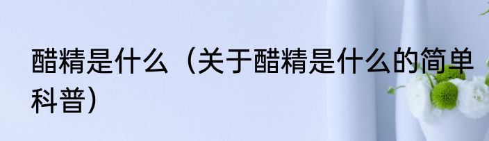 醋精是什么（关于醋精是什么的简单科普）