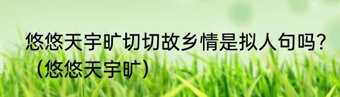 悠悠天宇旷切切故乡情是拟人句吗？（悠悠天宇旷）