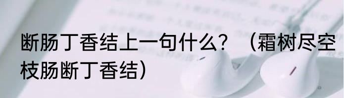 断肠丁香结上一句什么？（霜树尽空枝肠断丁香结）