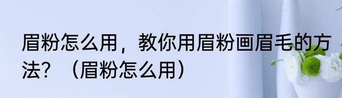 眉粉怎么用，教你用眉粉画眉毛的方法？（眉粉怎么用）