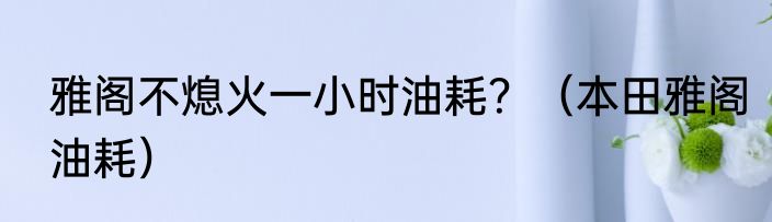 雅阁不熄火一小时油耗？（本田雅阁油耗）