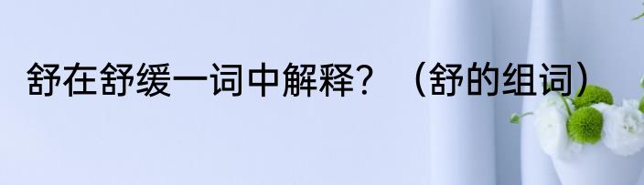 舒在舒缓一词中解释？（舒的组词）