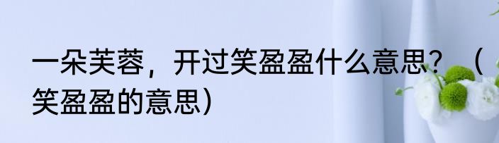一朵芙蓉，开过笑盈盈什么意思？（笑盈盈的意思）