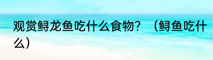 观赏鲟龙鱼吃什么食物？（鲟鱼吃什么）