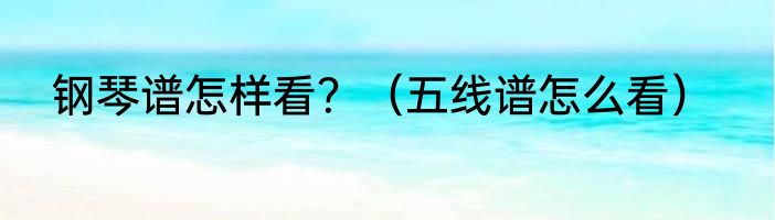 钢琴谱怎样看？（五线谱怎么看）