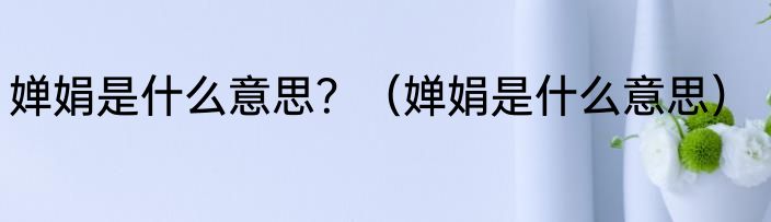 婵娟是什么意思？（婵娟是什么意思）