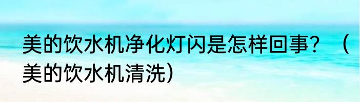 美的饮水机净化灯闪是怎样回事？（美的饮水机清洗）