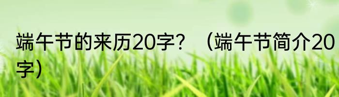 端午节的来历20字？（端午节简介20字）
