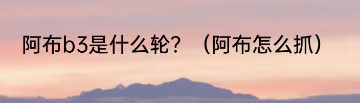 阿布b3是什么轮？（阿布怎么抓）