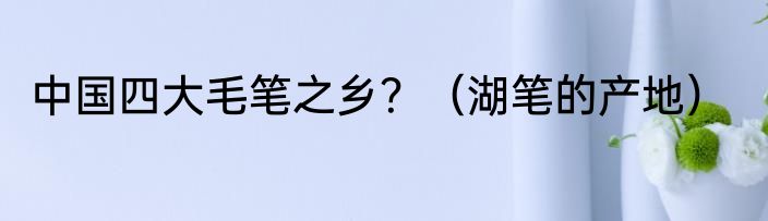 中国四大毛笔之乡？（湖笔的产地）