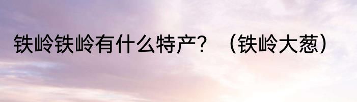 铁岭铁岭有什么特产？（铁岭大葱）