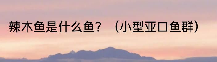 辣木鱼是什么鱼？（小型亚口鱼群）