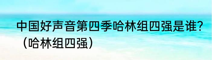 中国好声音第四季哈林组四强是谁？（哈林组四强）