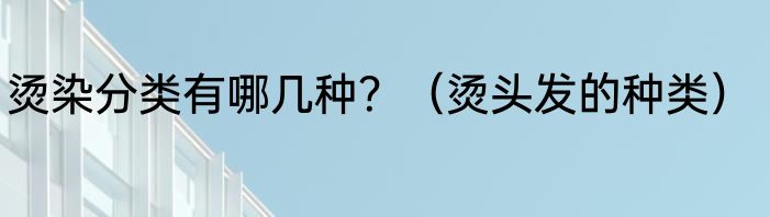 烫染分类有哪几种？（烫头发的种类）