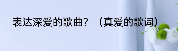 表达深爱的歌曲？（真爱的歌词）