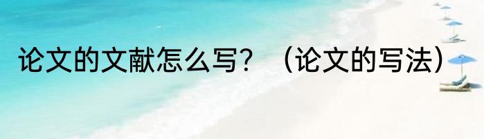 论文的文献怎么写？（论文的写法）