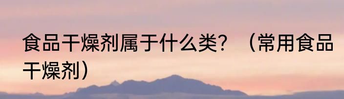 食品干燥剂属于什么类？（常用食品干燥剂）