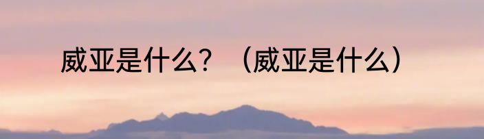 威亚是什么？（威亚是什么）