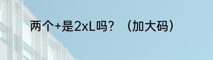 两个+是2xL吗？（加大码）