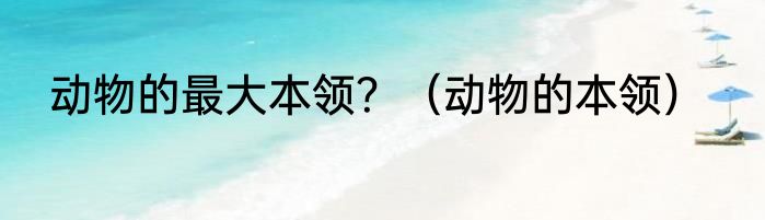 动物的最大本领？（动物的本领）