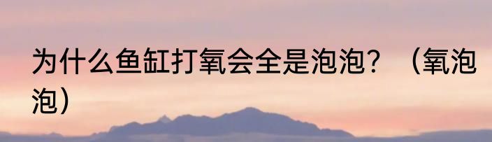 为什么鱼缸打氧会全是泡泡？（氧泡泡）