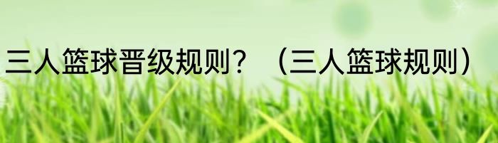 三人篮球晋级规则？（三人篮球规则）