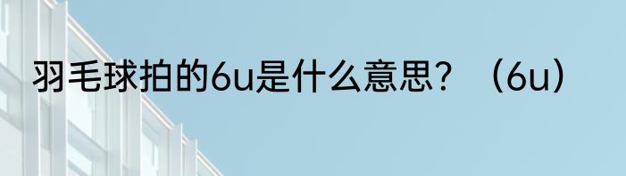 羽毛球拍的6u是什么意思？（6u）