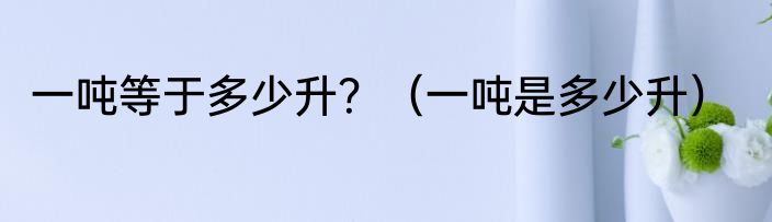 一吨等于多少升？（一吨是多少升）
