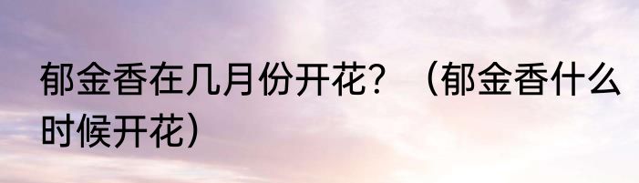 郁金香在几月份开花？（郁金香什么时候开花）