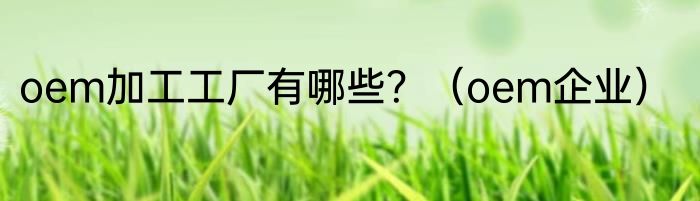 oem加工工厂有哪些？（oem企业）
