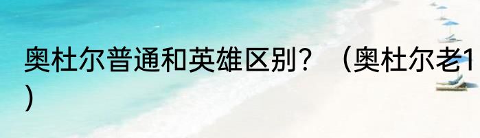 奥杜尔普通和英雄区别？（奥杜尔老1）