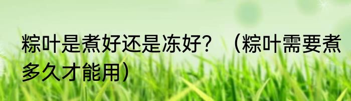 粽叶是煮好还是冻好？（粽叶需要煮多久才能用）