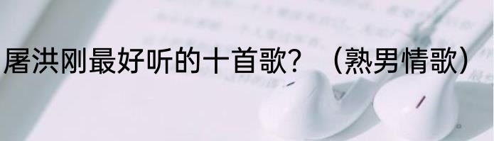 屠洪刚最好听的十首歌？（熟男情歌）