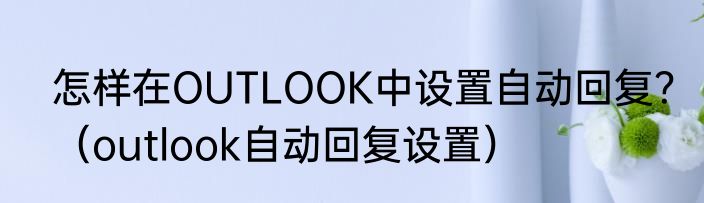 怎样在OUTLOOK中设置自动回复？（outlook自动回复设置）