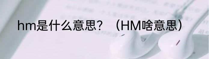 hm是什么意思？（HM啥意思）