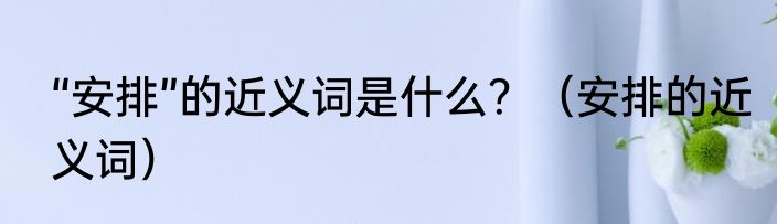 “安排”的近义词是什么？（安排的近义词）