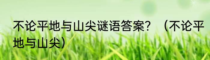 不论平地与山尖谜语答案？（不论平地与山尖）