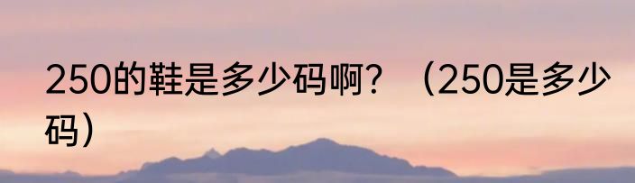 250的鞋是多少码啊？（250是多少码）