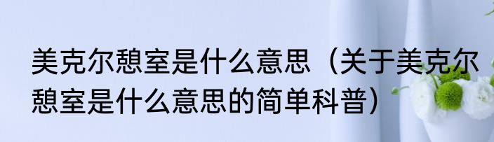 美克尔憩室是什么意思（关于美克尔憩室是什么意思的简单科普）