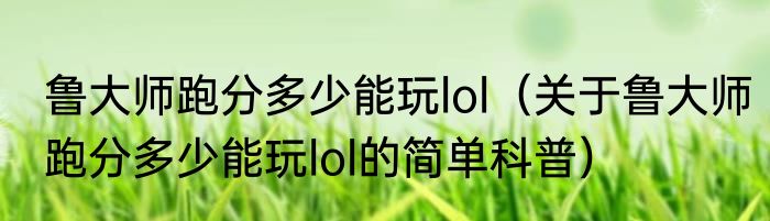 鲁大师跑分多少能玩lol（关于鲁大师跑分多少能玩lol的简单科普）