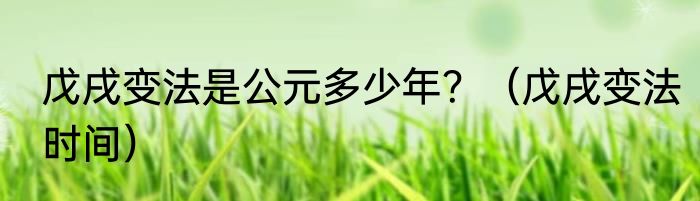 戊戌变法是公元多少年？（戊戌变法时间）