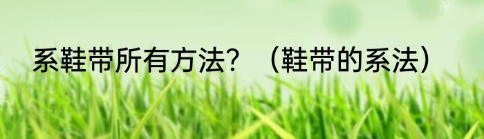 系鞋带所有方法？（鞋带的系法）