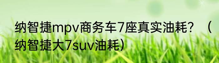 纳智捷mpv商务车7座真实油耗？（纳智捷大7suv油耗）
