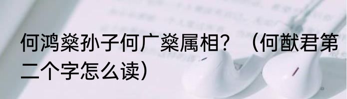 何鸿燊孙子何广燊属相？（何猷君第二个字怎么读）