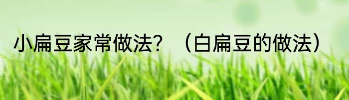 小扁豆家常做法？（白扁豆的做法）